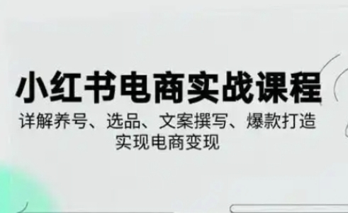 小红书从0-1实操课(2023-2025)，详解养号、选品、文案撰写、爆款打造实现电商变现-轻创星学院_副业资源库：每日更新自媒体运营与创业教程