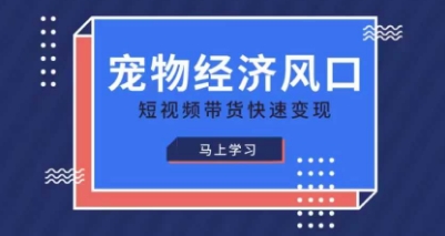 宠物赛道快速变现精品课,宠物经济风口,短视频带货快速变现-轻创星学院_副业资源库:每日更新自媒体运营与创业教程