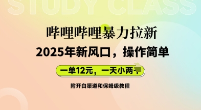 哔哩哔哩暴力拉新:2025年新风口,一单12元,一天数张(附开白渠道和保姆级教程)-轻创星学院_副业资源库:每日更新自媒体运营与创业教程